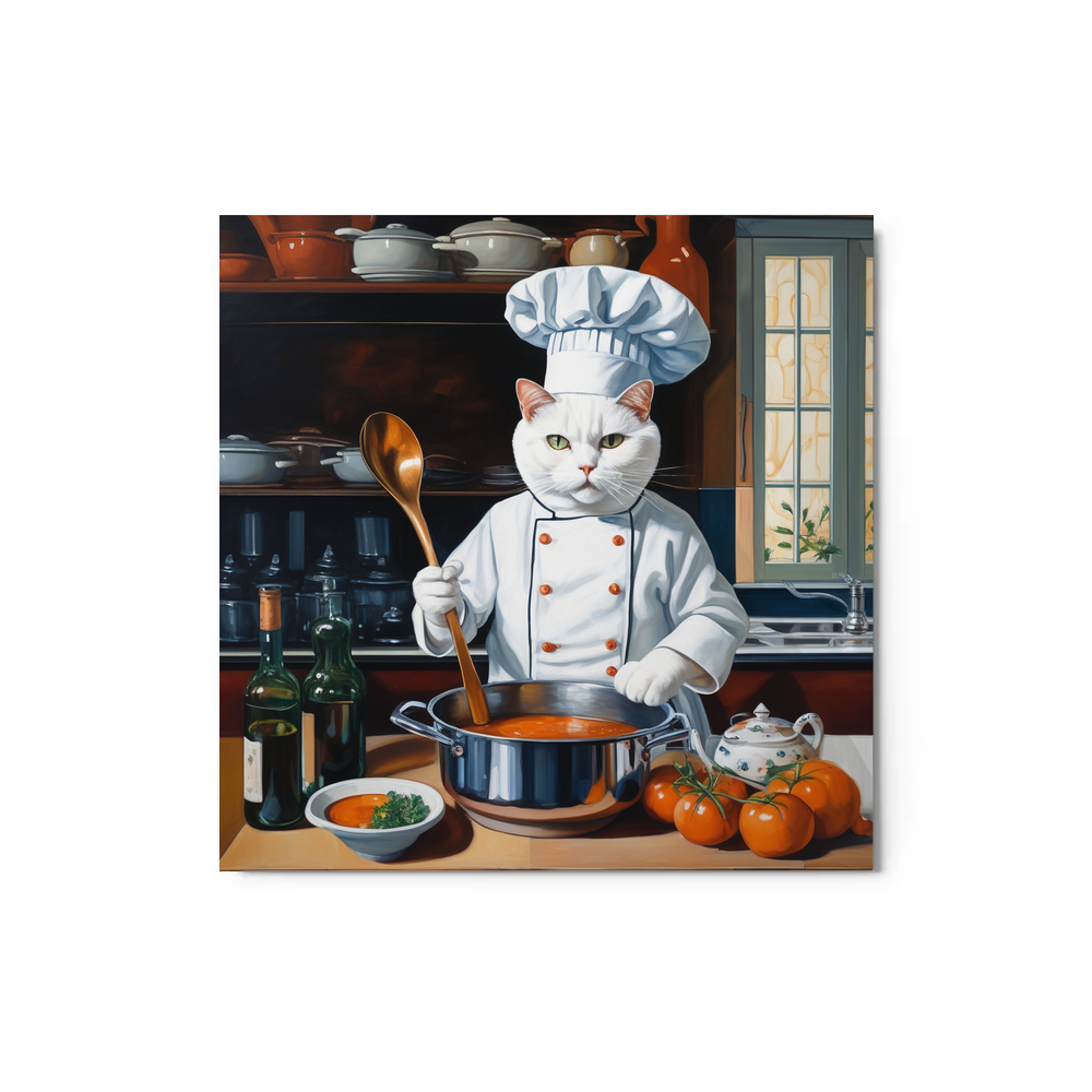 PugMug Custom White Companion Cat Metal Print