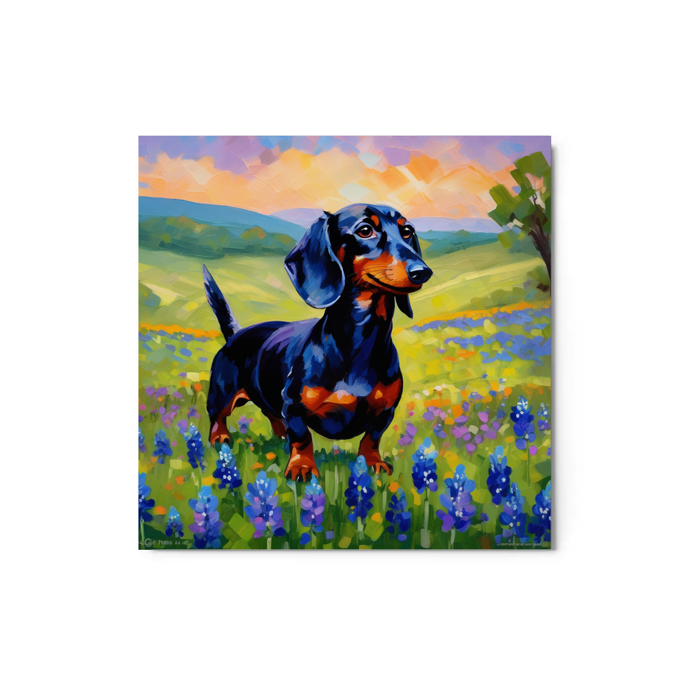 PugMug Custom Black Dachshund Metal Print
