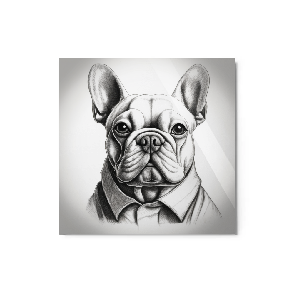 PugMug Custom White French Bulldog Metal Print