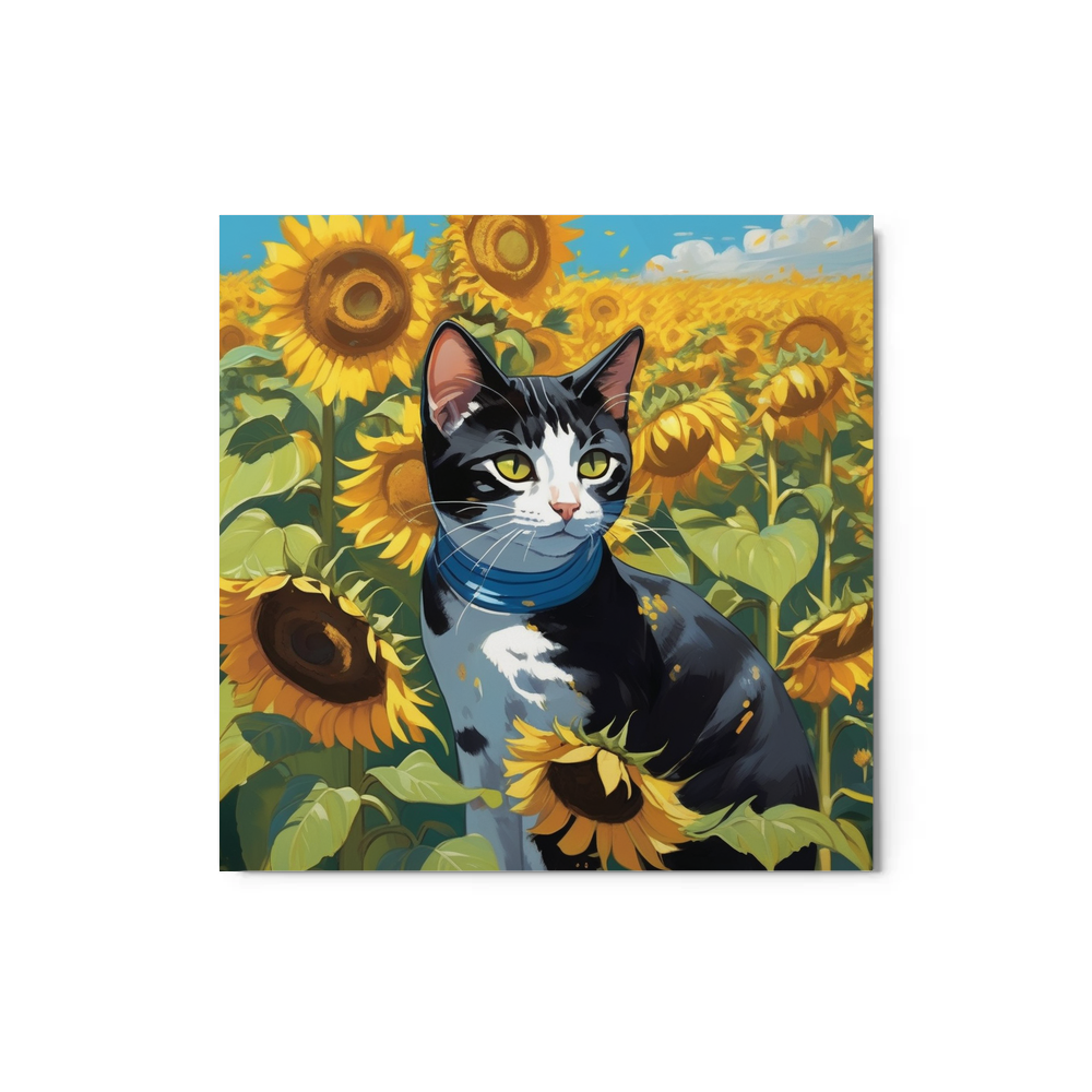 PugMug Custom Black American Shorthair Cat Metal Print