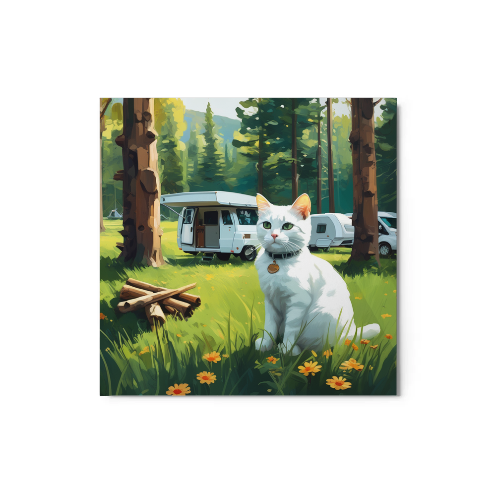 PugMug Custom White Companion Cat Metal Print