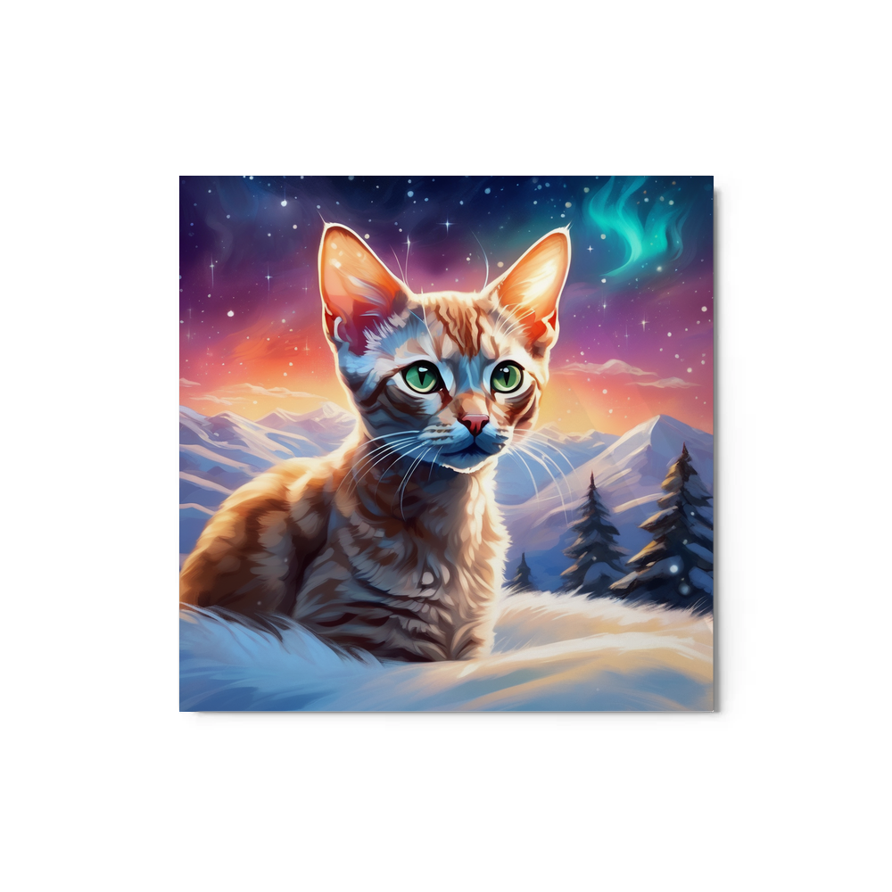 PugMug Custom Tabby Devon Rex Cat Metal Print