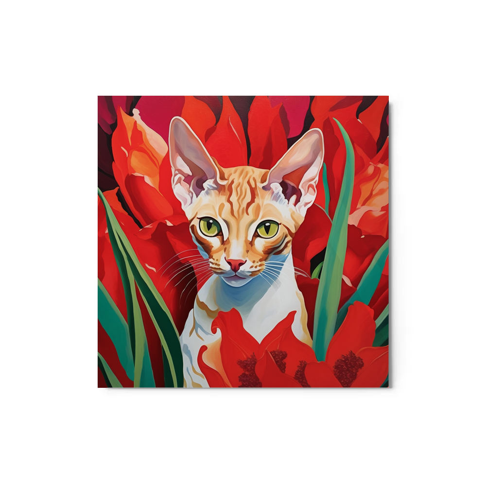 PugMug Custom Tabby Devon Rex Cat Metal Print