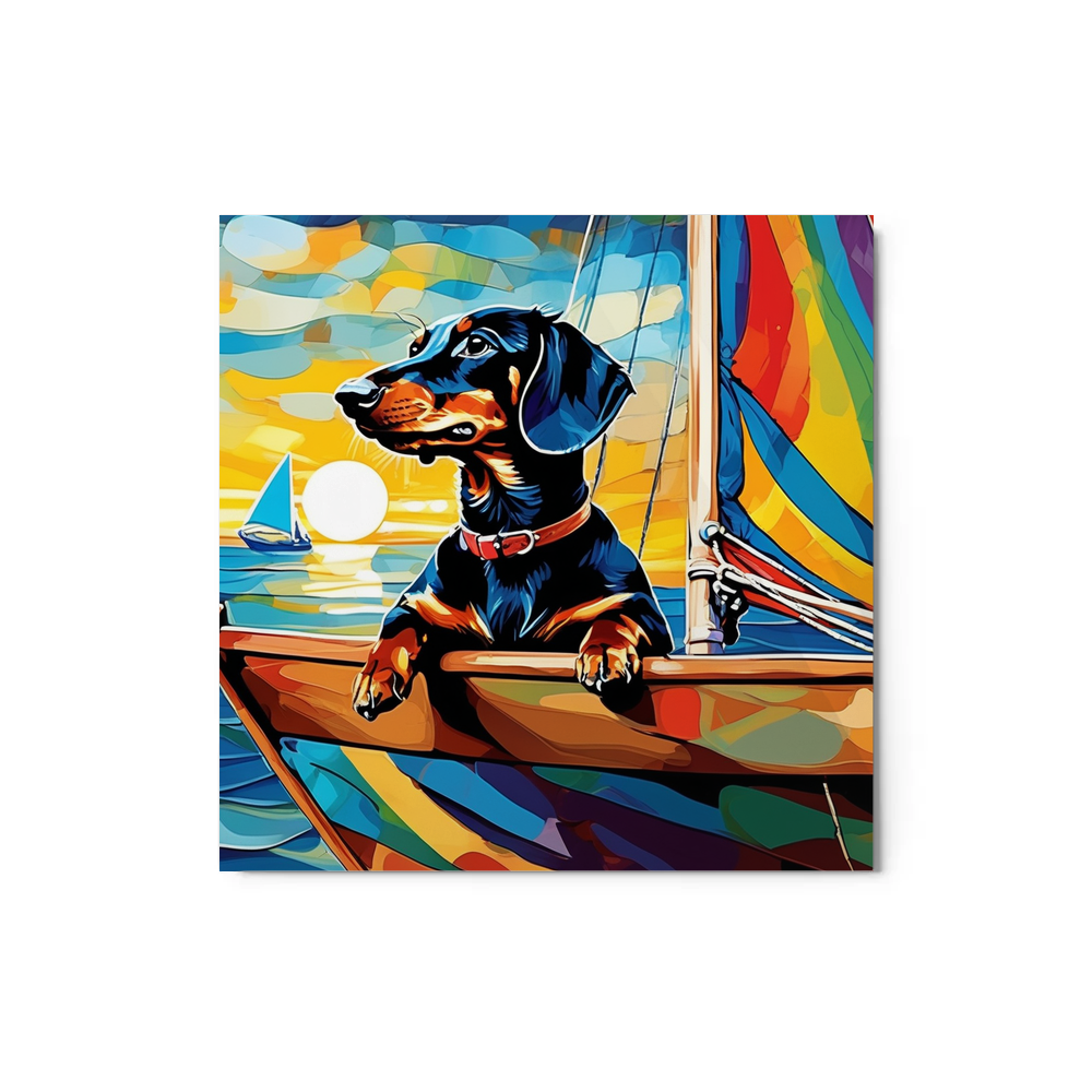 PugMug Custom Black Dachshund Metal Print