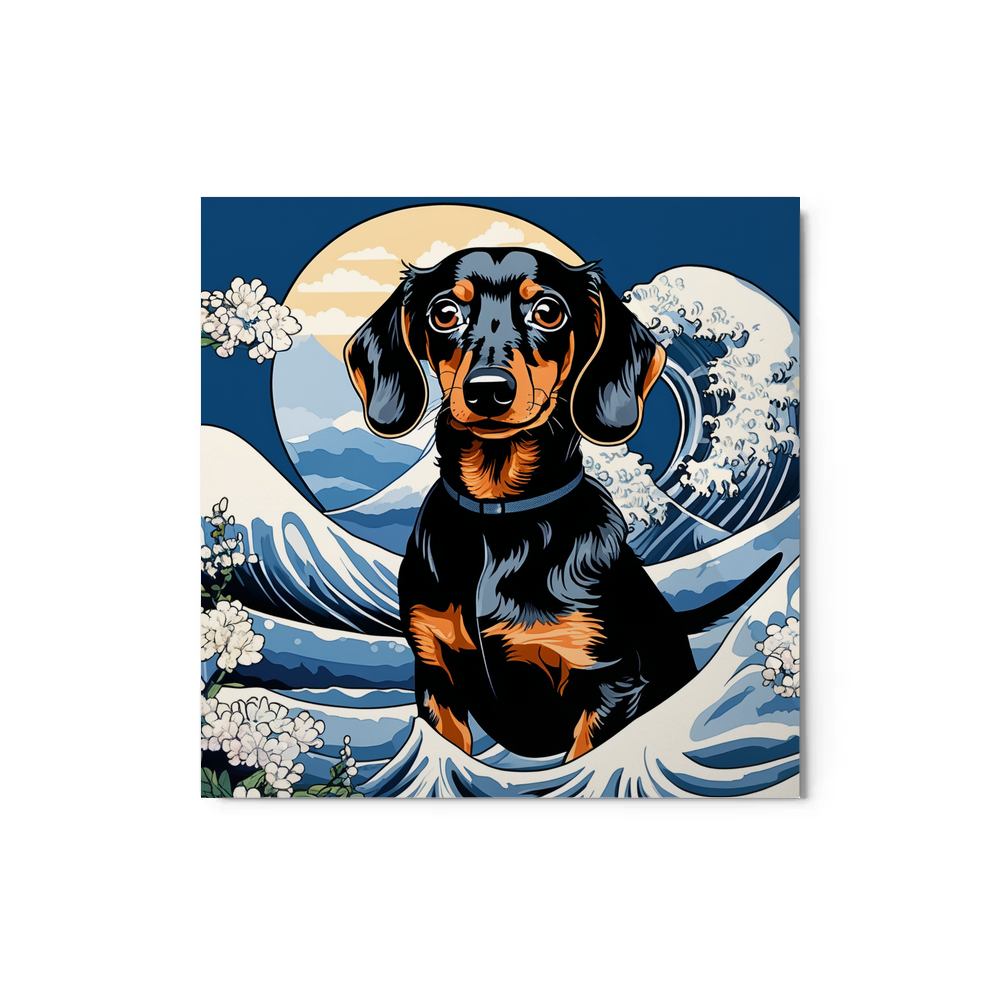 PugMug Custom Black Dachshund Metal Print