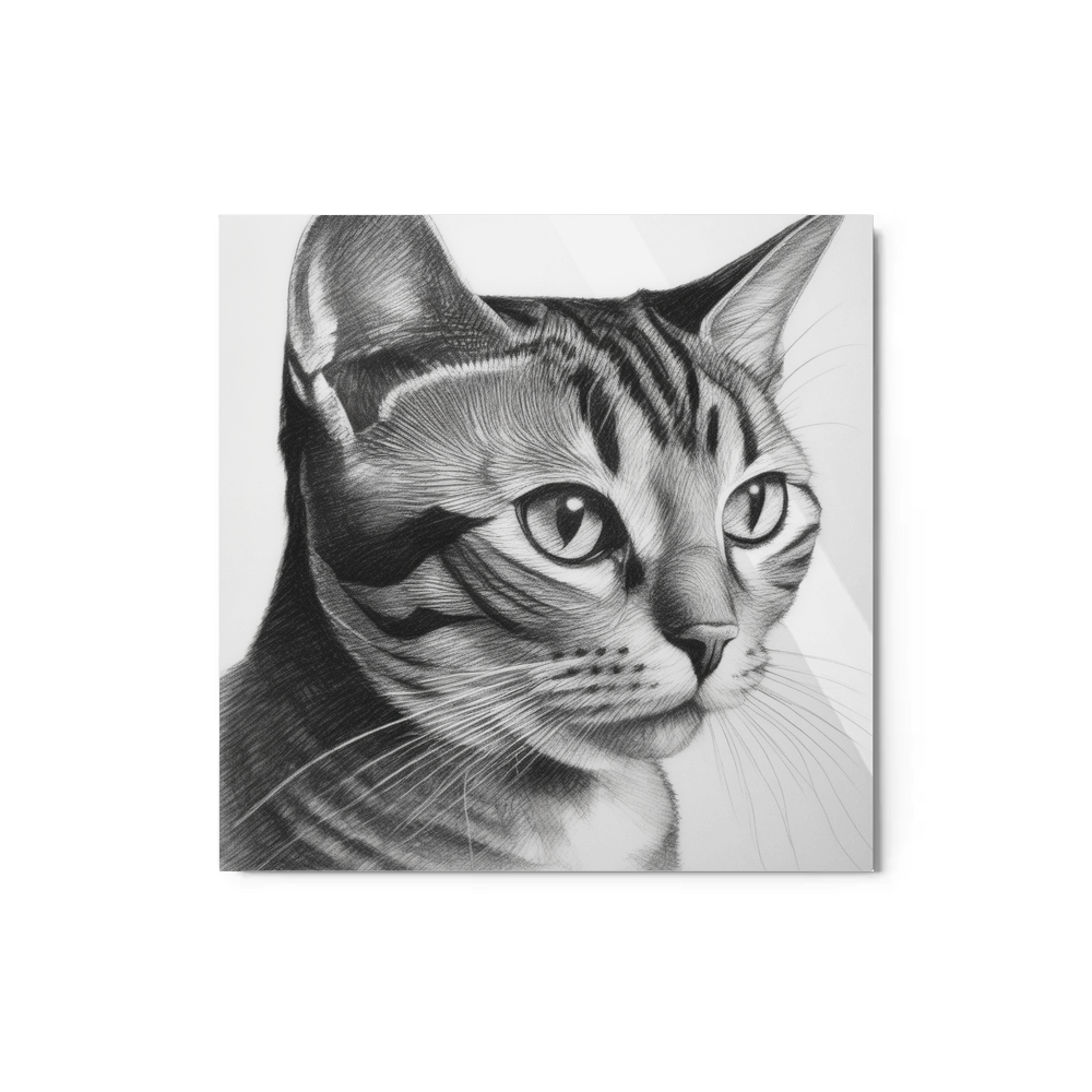 PugMug Custom Black American Shorthair Cat Metal Print