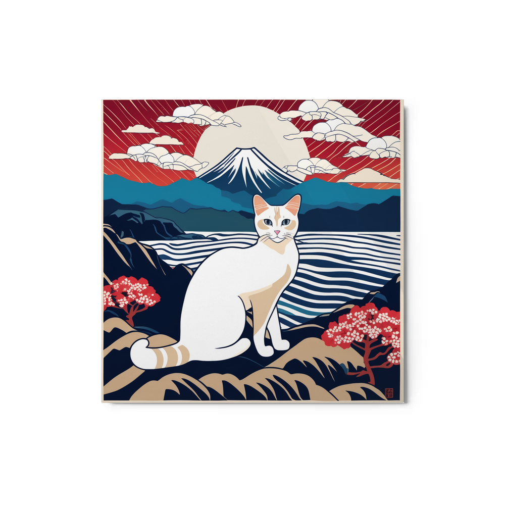 PugMug Custom White Abyssinian Cat Metal Print
