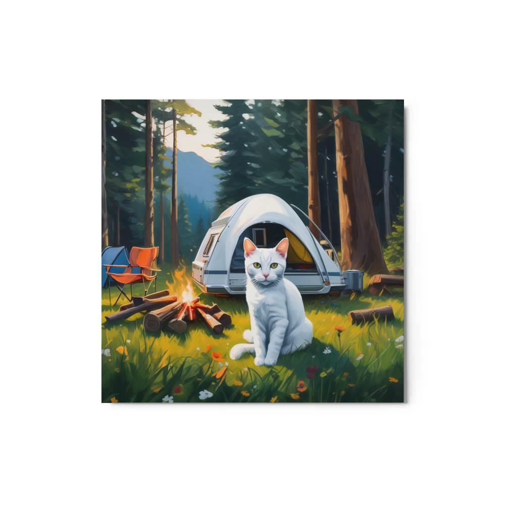 PugMug Custom White American Shorthair Cat Metal Print