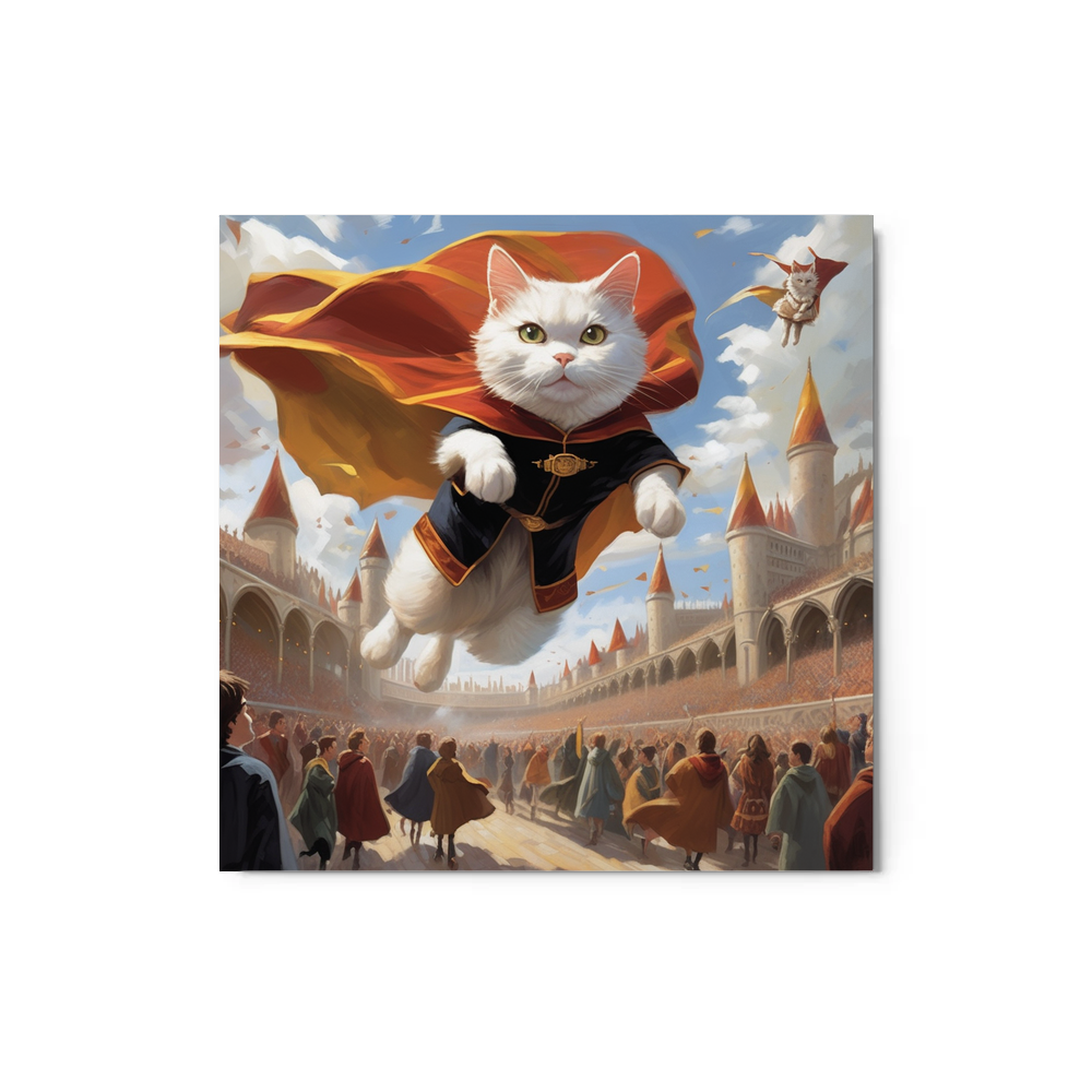 PugMug Custom White Companion Cat Metal Print