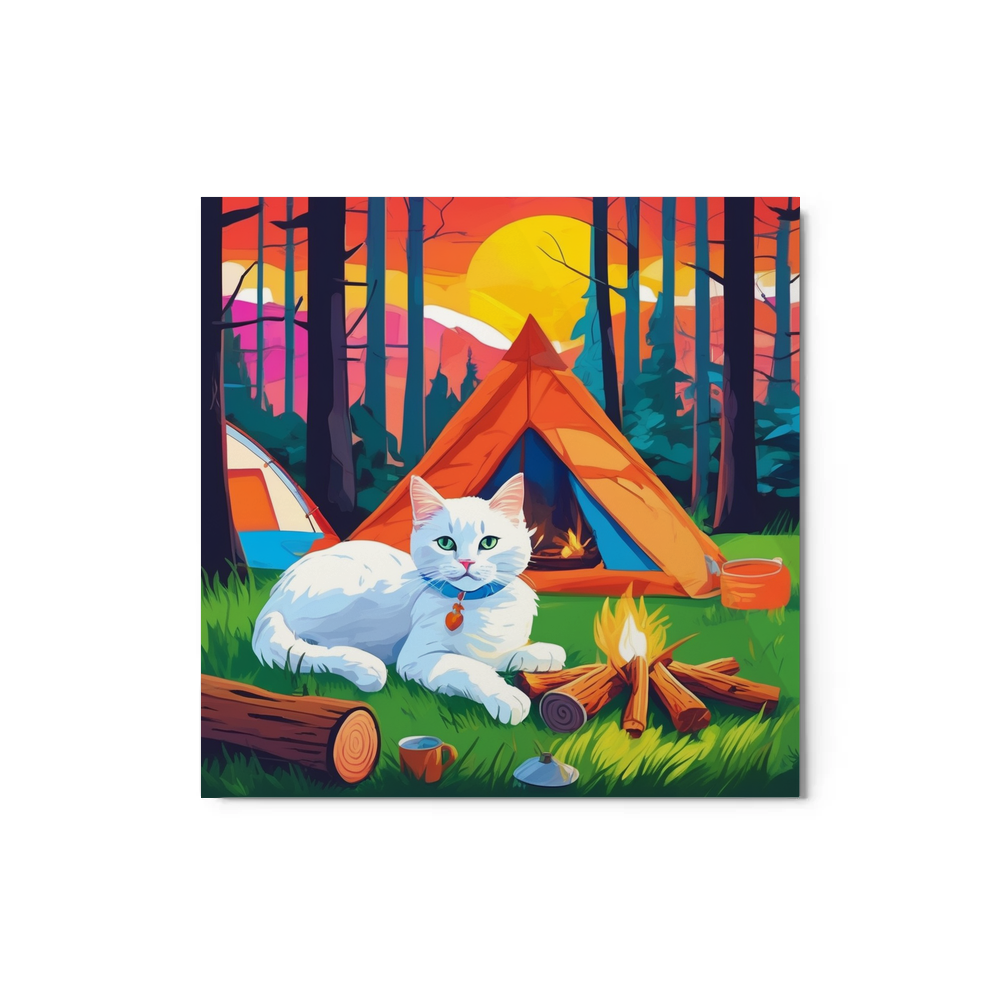 PugMug Custom White Companion Cat Metal Print