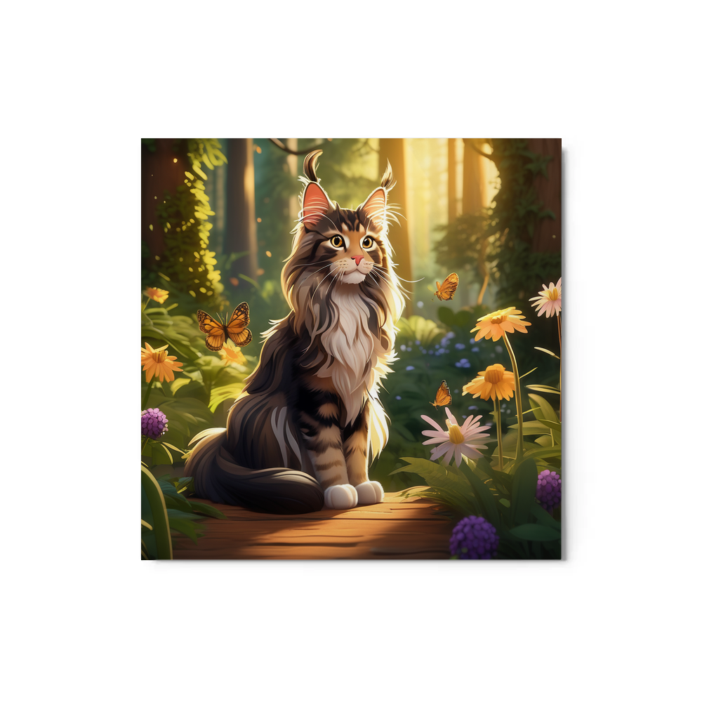 PugMug Custom Tabby Maine Coon Cat Metal Print