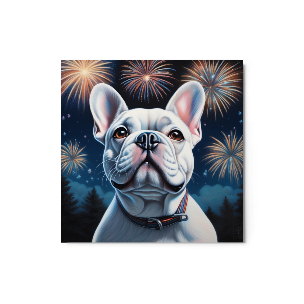 PugMug Custom White French Bulldog Metal Print