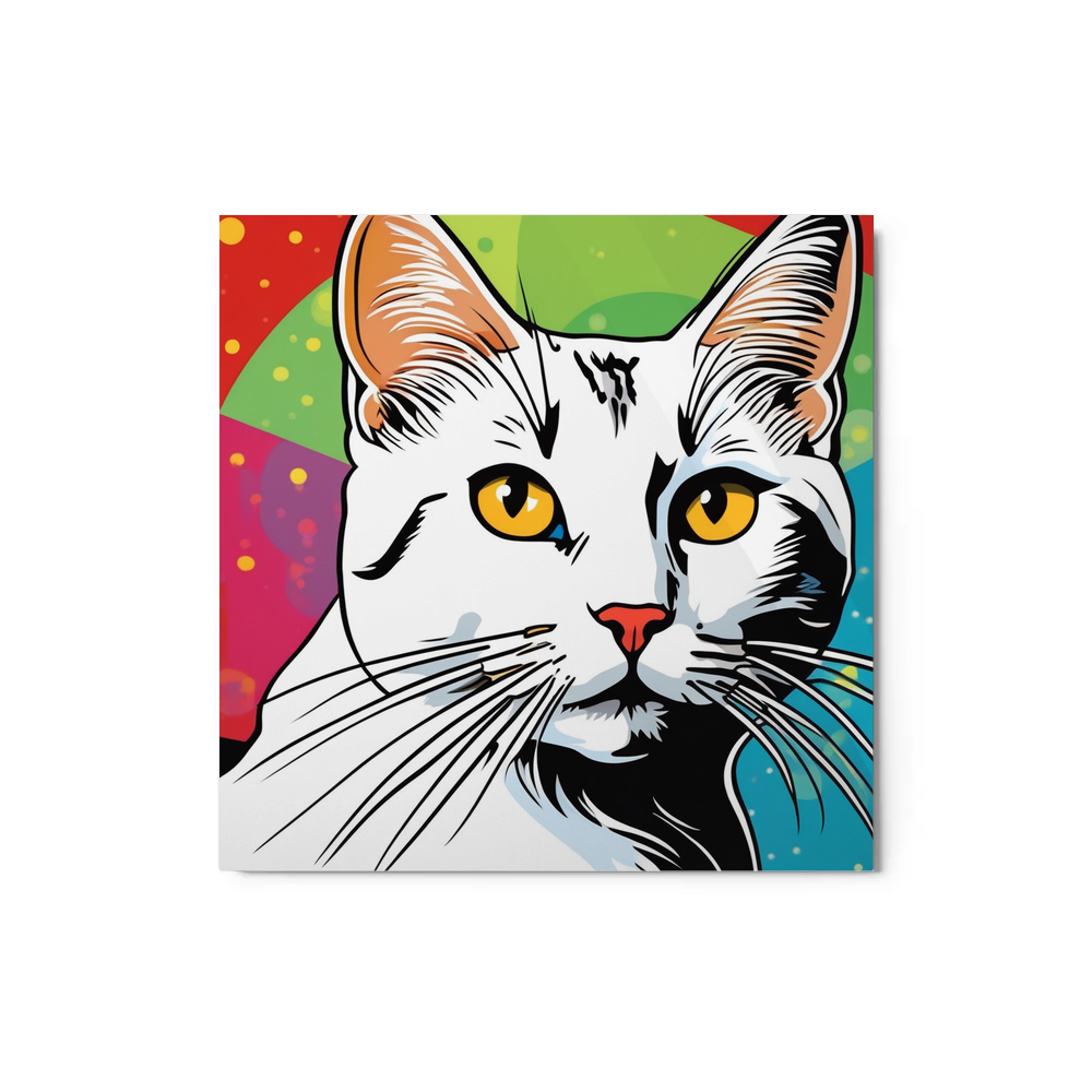 PugMug Custom White Companion Cat Metal Print