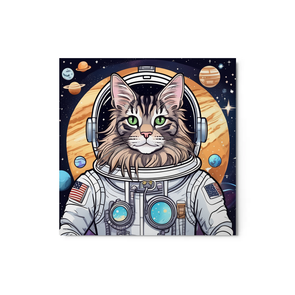 PugMug Custom Tabby Maine Coon Cat Metal Print