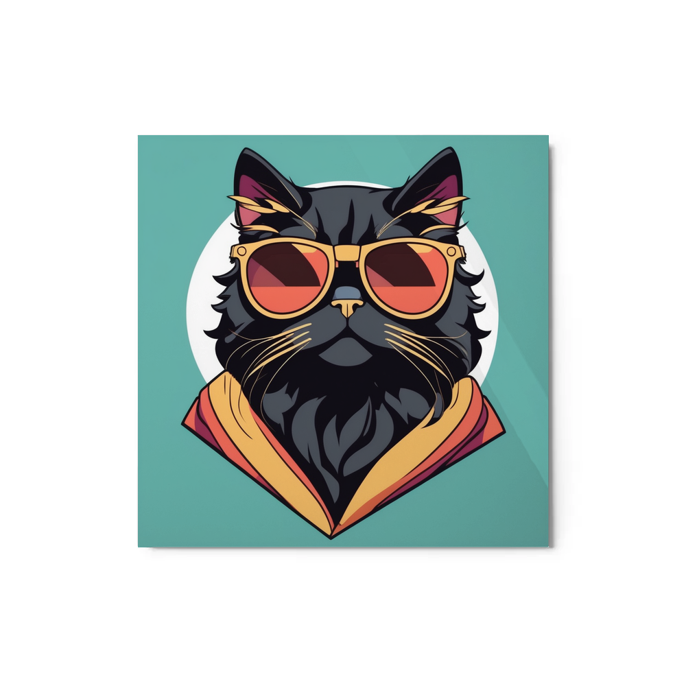 PugMug Custom Black Persian Cat Metal Print