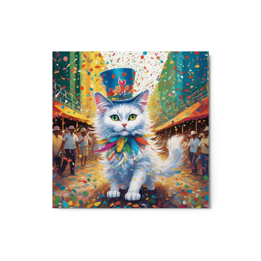 PugMug Custom White Companion Cat Metal Print