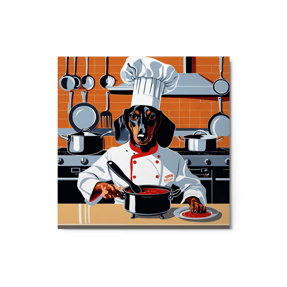 PugMug Custom Black Dachshund Metal Print