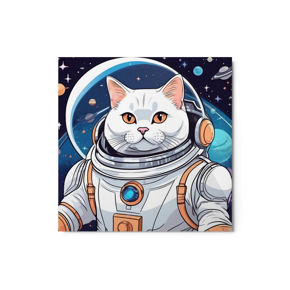 PugMug Custom White British Shorthair Cat Metal Print