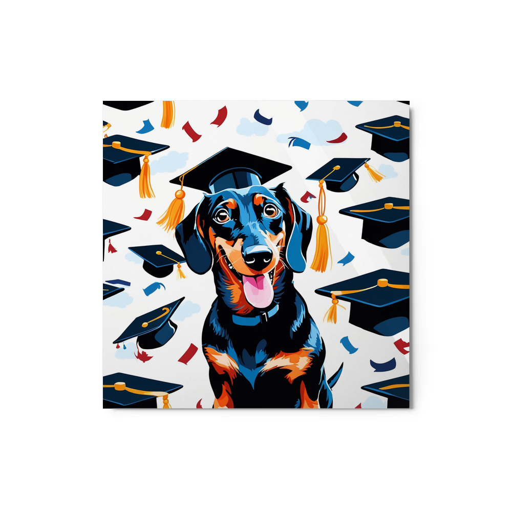 PugMug Custom Black Dachshund Metal Print