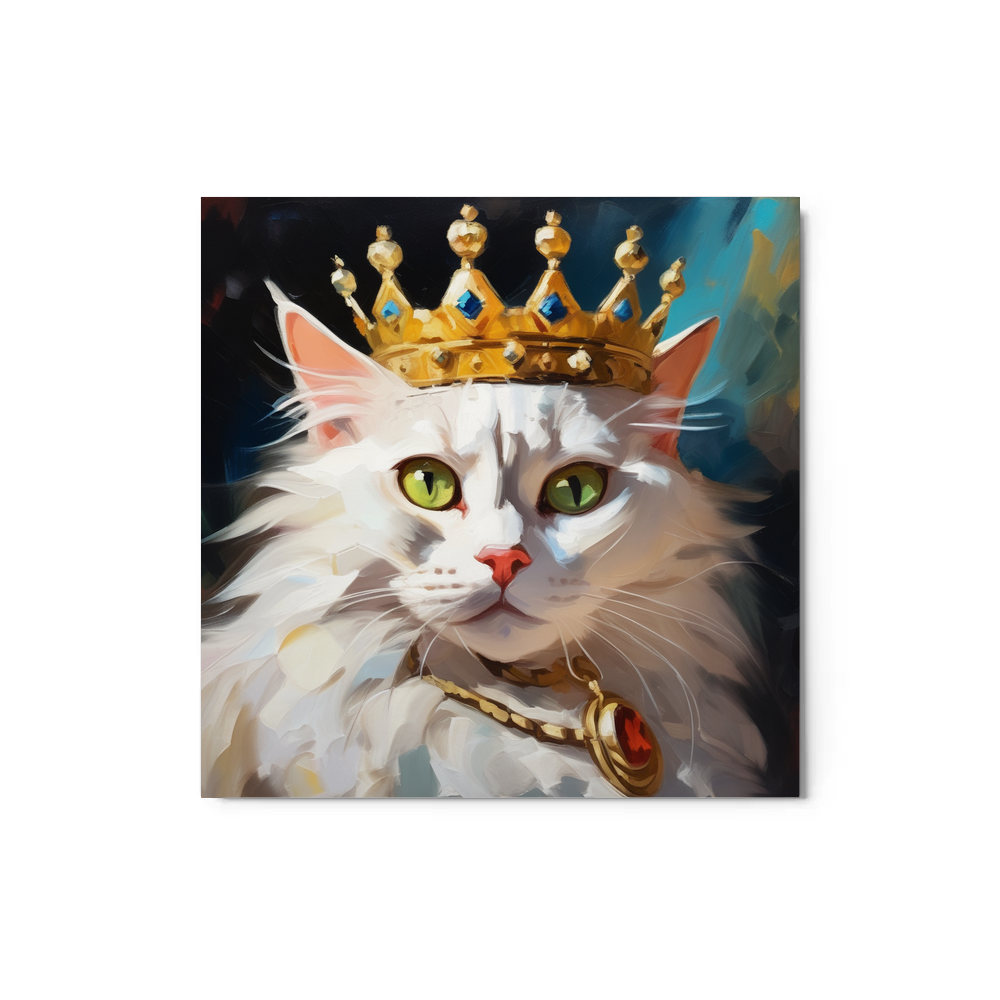 PugMug Custom White Companion Cat Metal Print