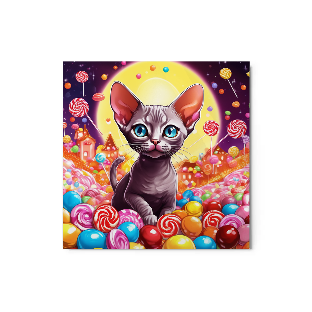 PugMug Custom Tabby Devon Rex Cat Metal Print