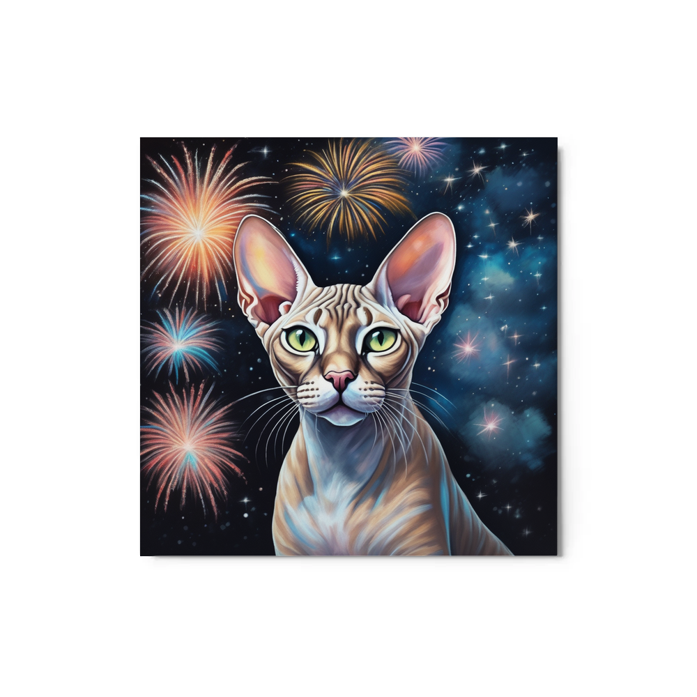 PugMug Custom Tabby Sphynx Cat Metal Print