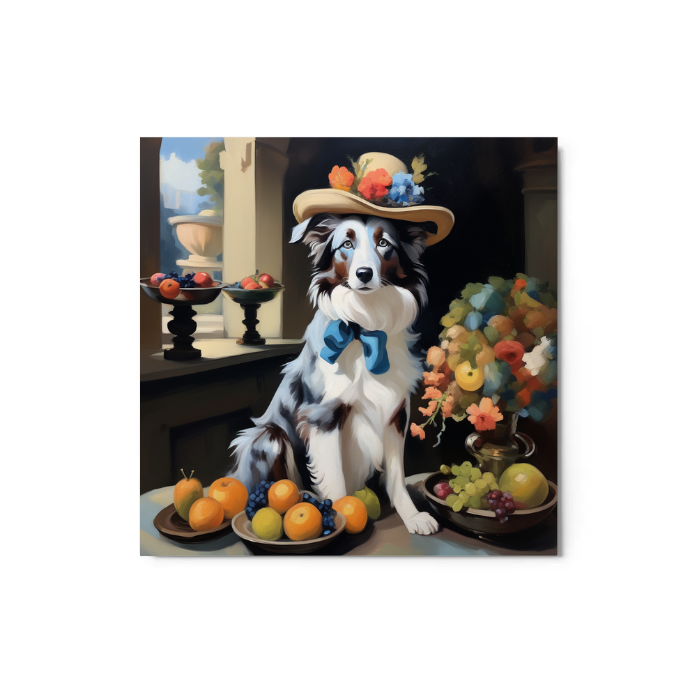 PugMug Custom Blue Merle Border Collie Metal Print