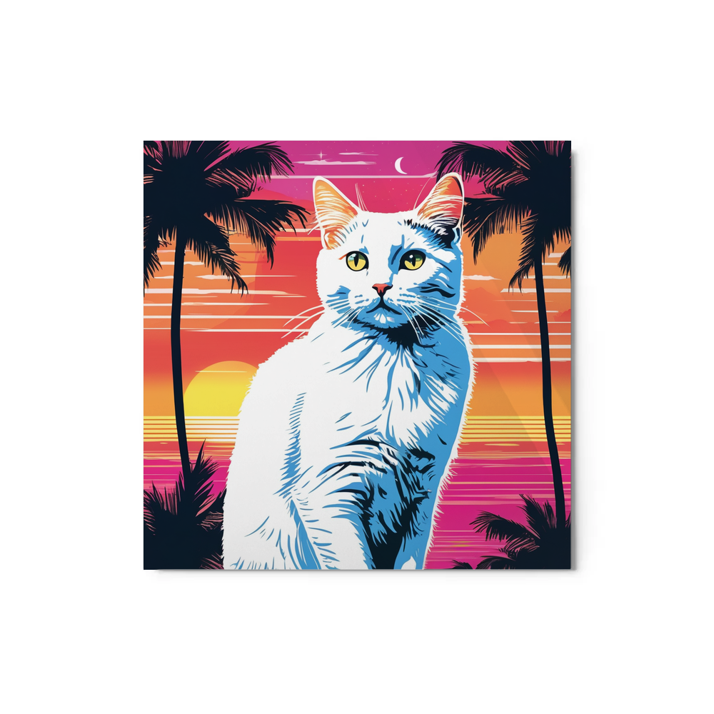 PugMug Custom White Companion Cat Metal Print