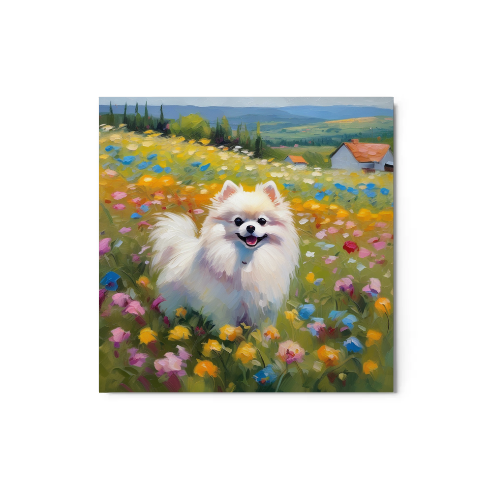 PugMug Custom White Pomeranian Metal Print