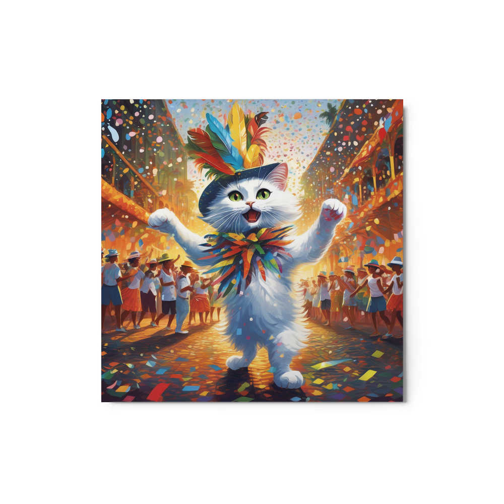 PugMug Custom White Companion Cat Metal Print