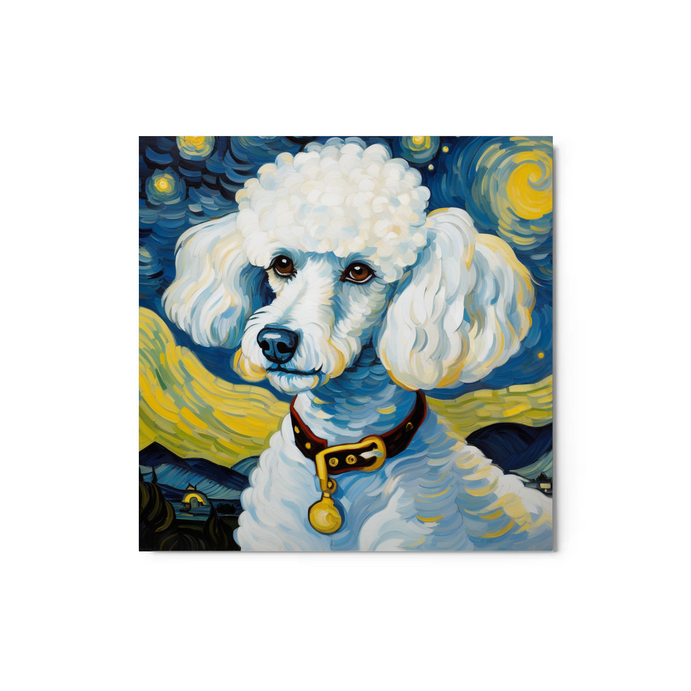 PugMug Custom White Poodle Metal Print