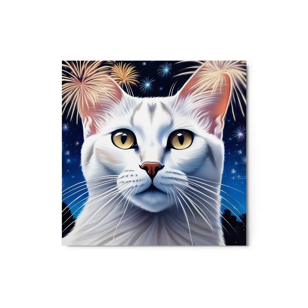 PugMug Custom White Abyssinian Cat Metal Print