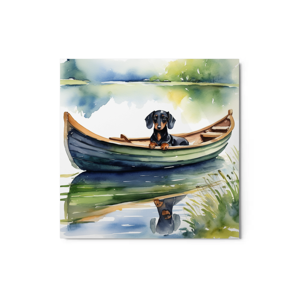 PugMug Custom Black Dachshund Metal Print