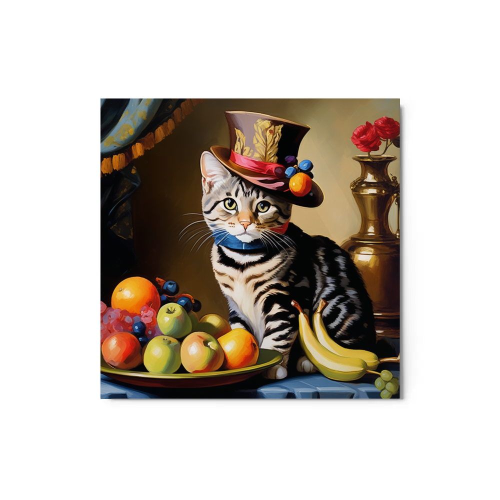 PugMug Custom Tabby American Shorthair Cat Metal Print