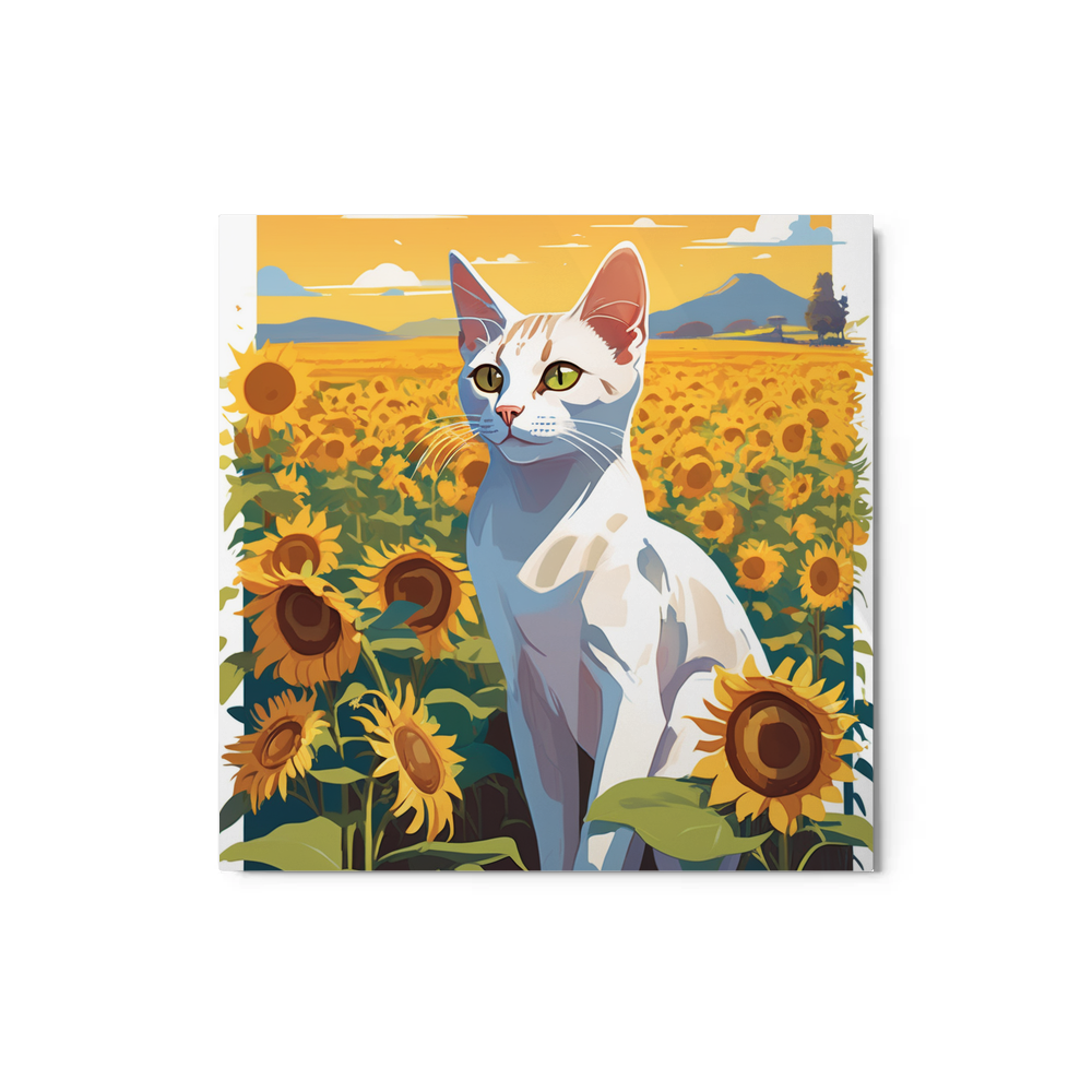 PugMug Custom White Abyssinian Cat Metal Print