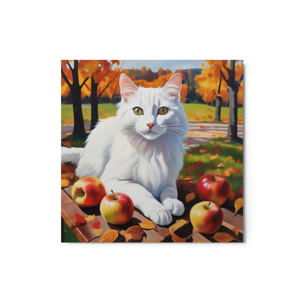 PugMug Custom White Companion Cat Metal Print