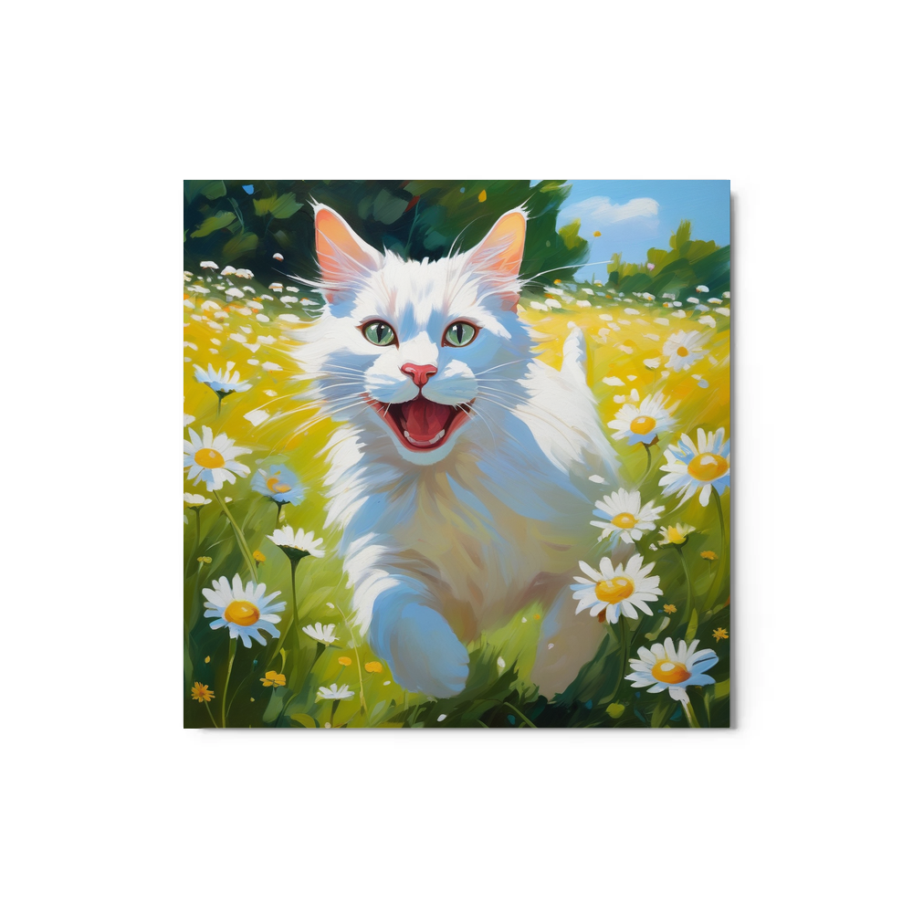 PugMug Custom White Companion Cat Metal Print