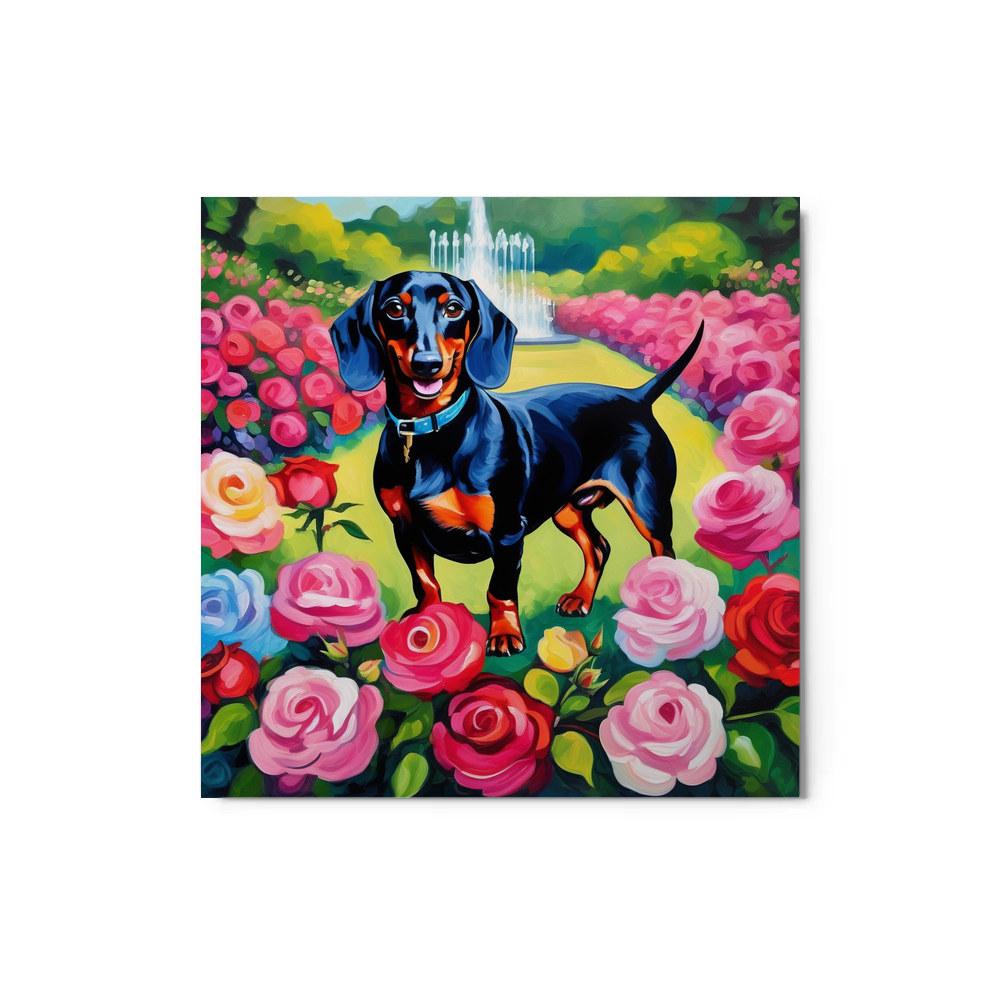 PugMug Custom Black Dachshund Metal Print