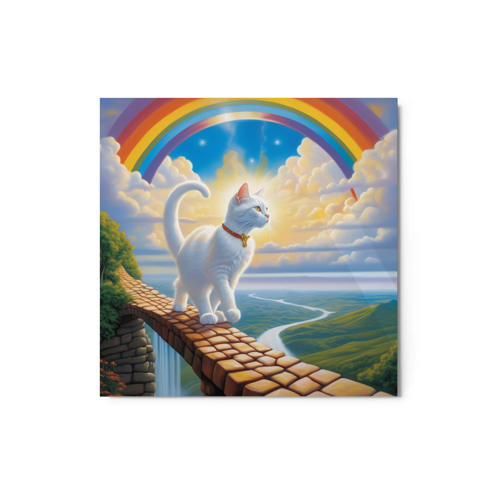 PugMug Custom White Companion Cat Metal Print