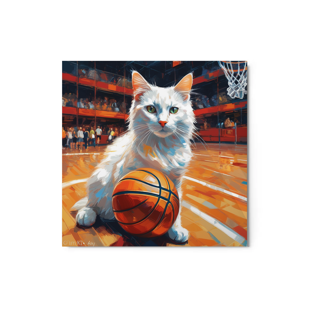 PugMug Custom White Companion Cat Metal Print
