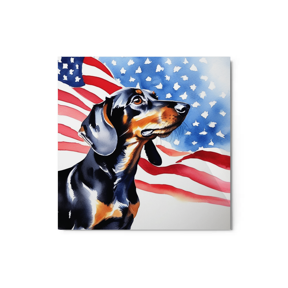 PugMug Custom Black Dachshund Metal Print