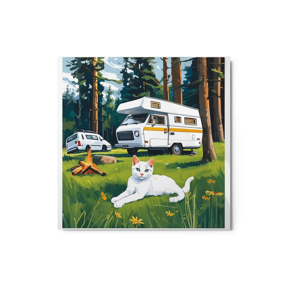 PugMug Custom White Companion Cat Metal Print