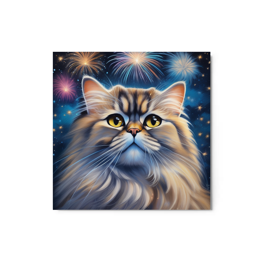 PugMug Custom Tabby Persian Cat Metal Print