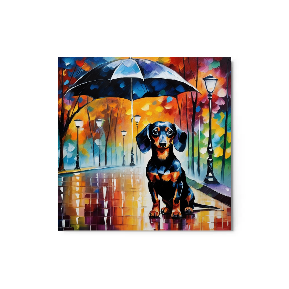 PugMug Custom Black Dachshund Metal Print