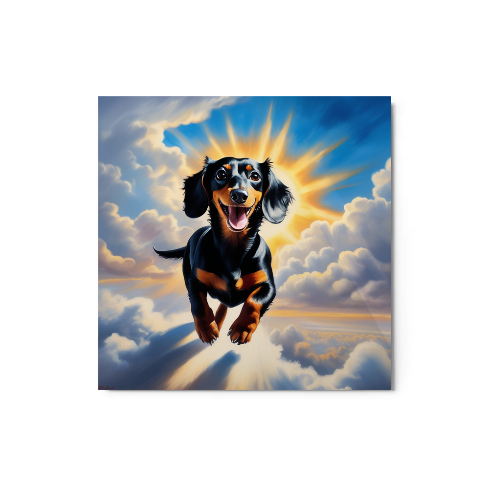 PugMug Custom Black Dachshund Metal Print