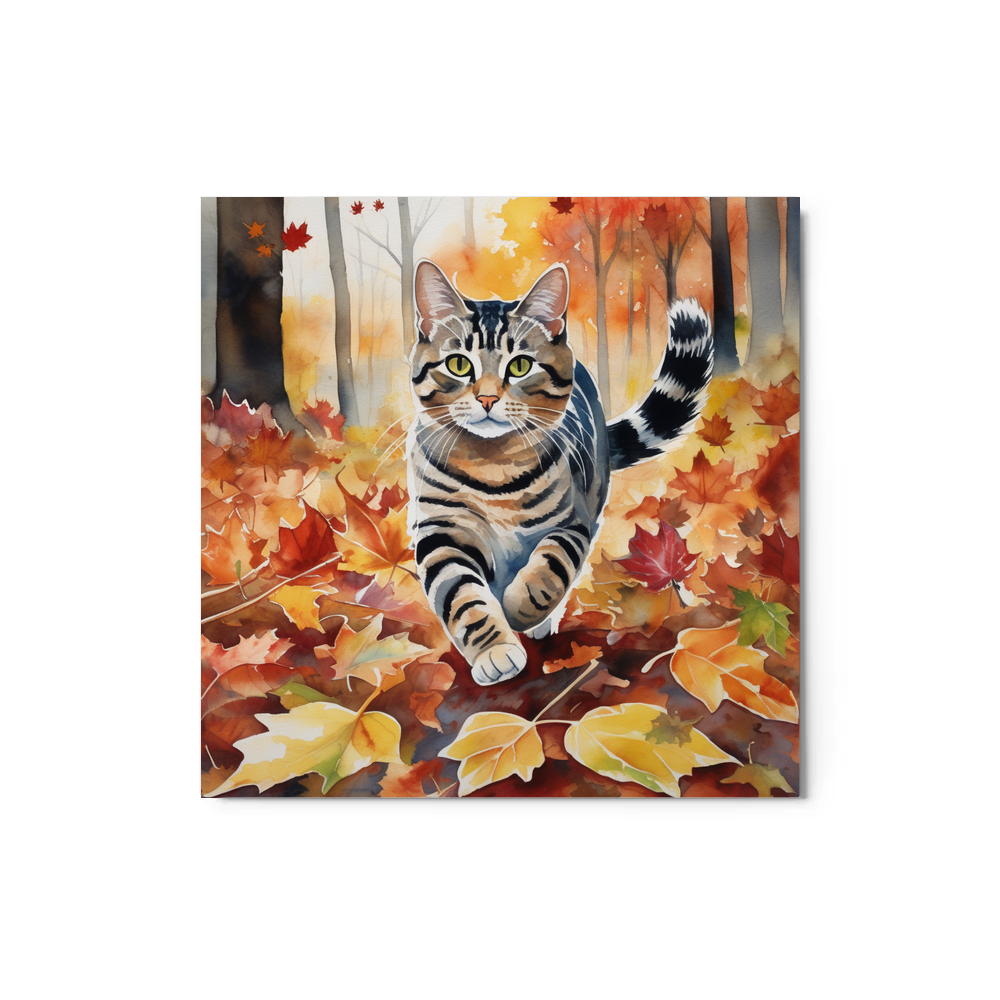 PugMug Custom Tabby American Shorthair Cat Metal Print
