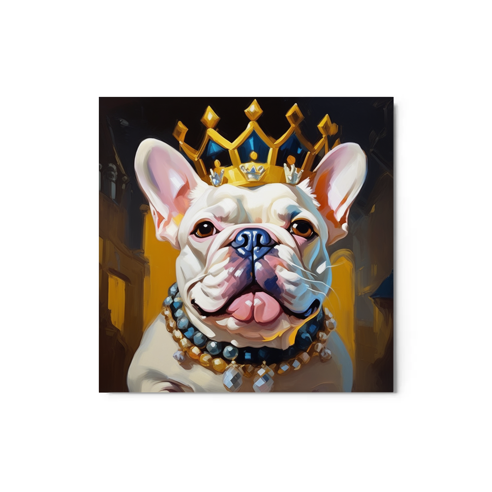 PugMug Custom White French Bulldog Metal Print