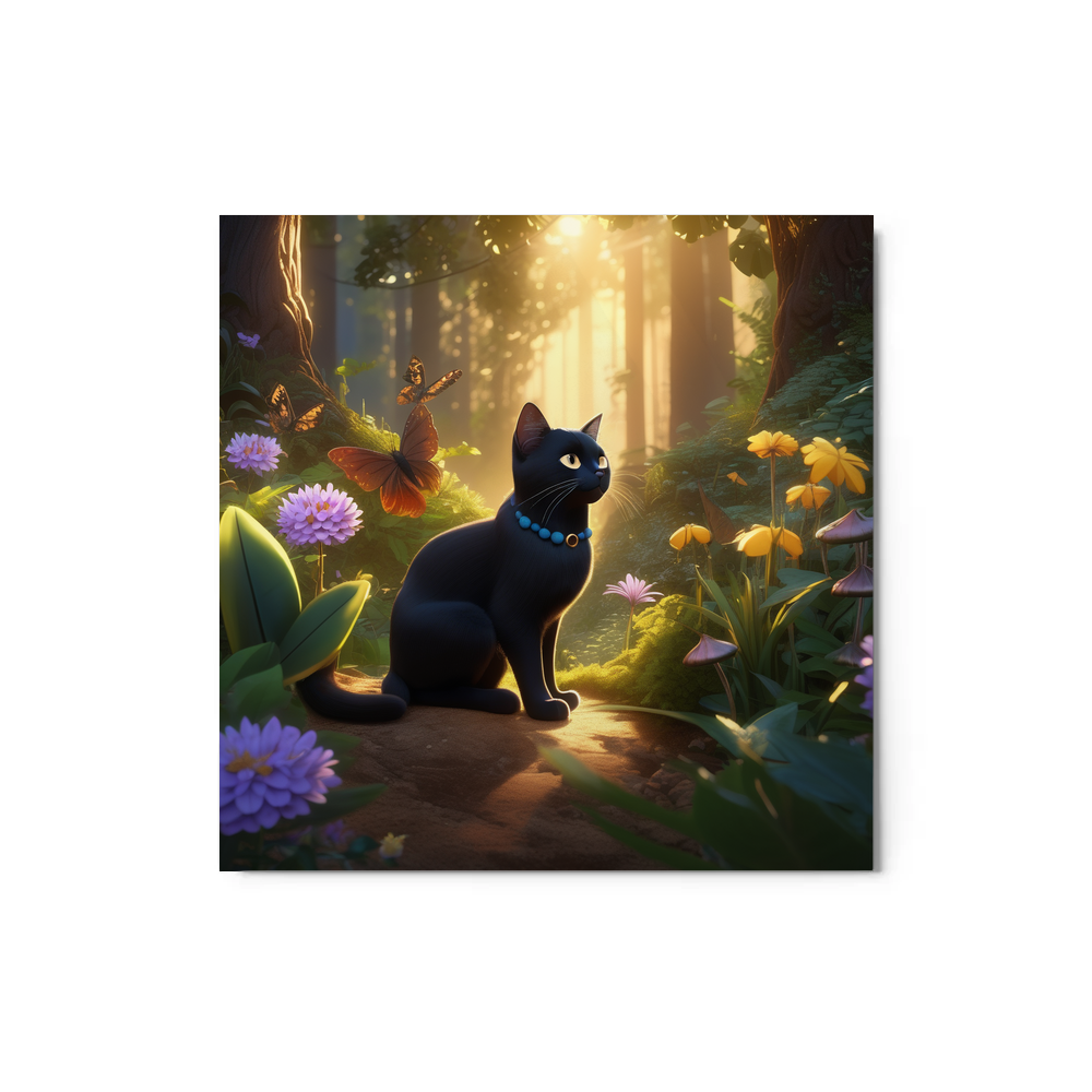 PugMug Custom Black Exotic Cat Metal Print