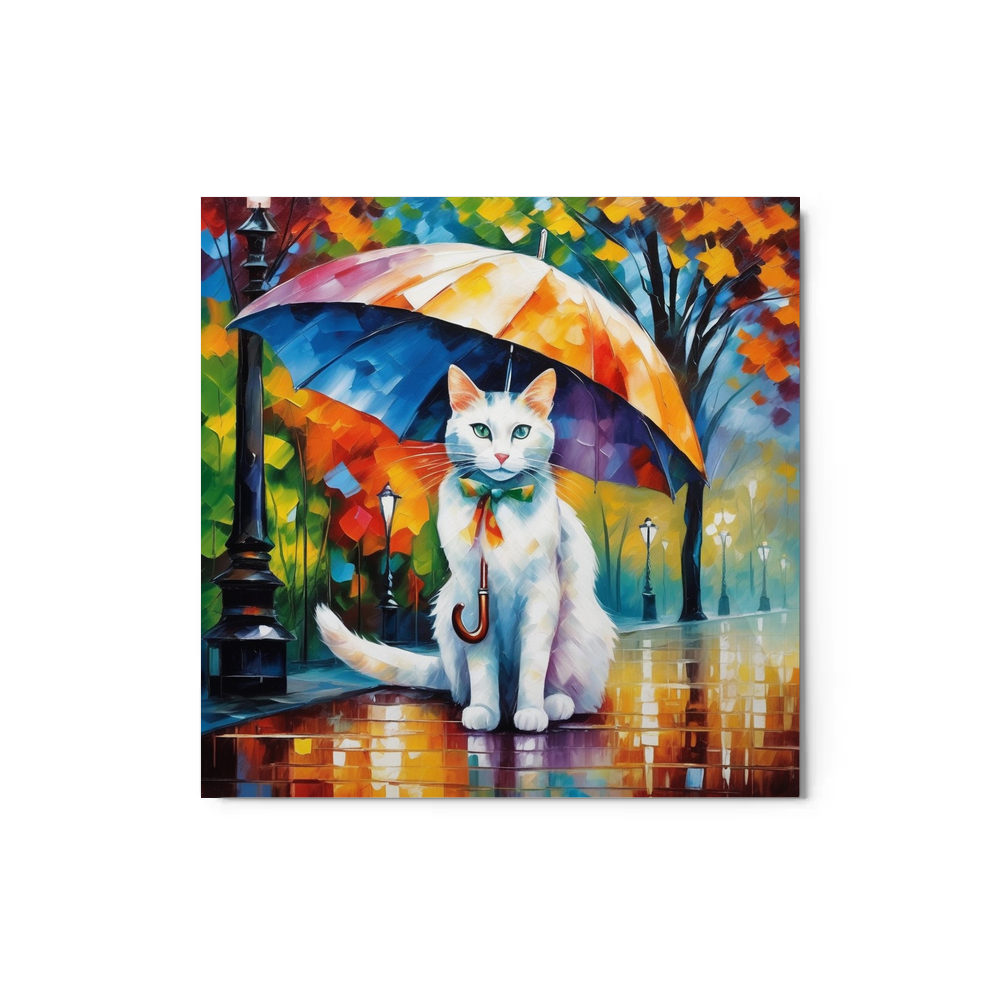 PugMug Custom White Companion Cat Metal Print