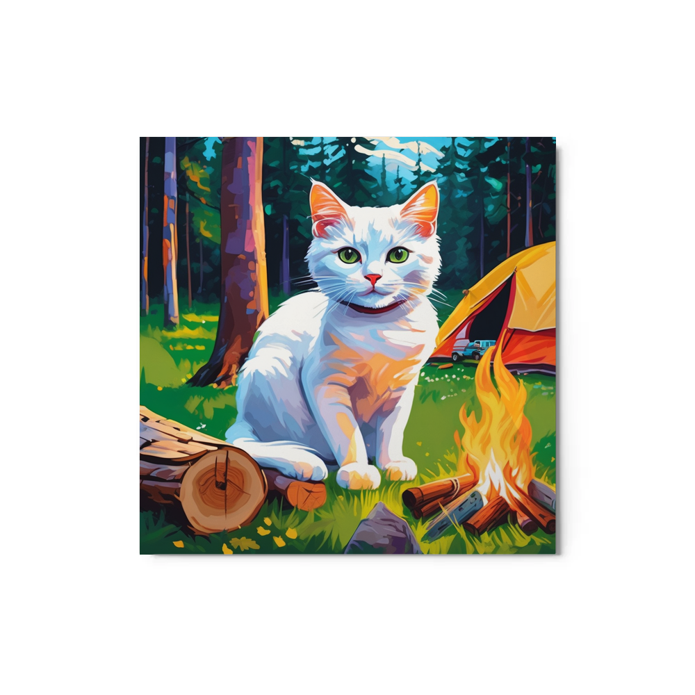 PugMug Custom White Companion Cat Metal Print